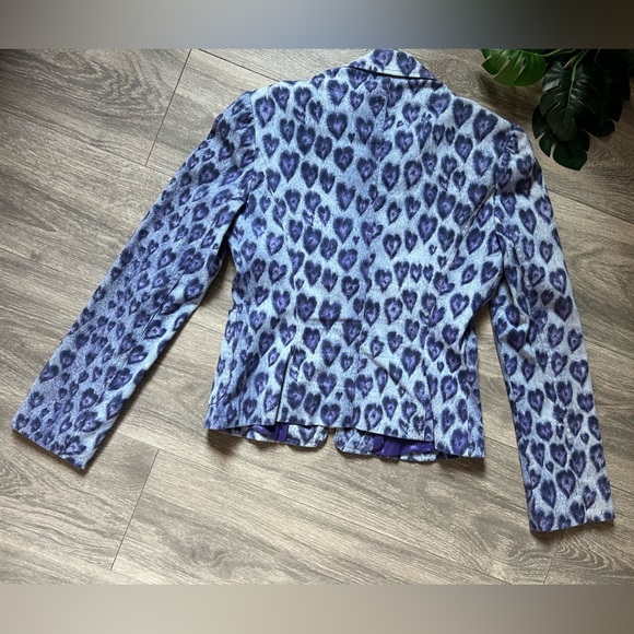 Rare vintage y2k Moschino Jeans animal heart print zip up jacket. Sz 4 - Picture 8 of 16